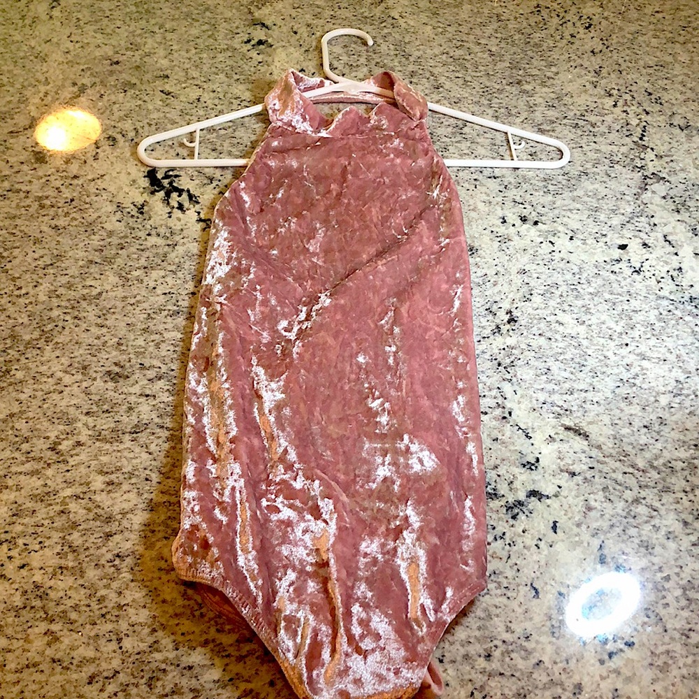 Medium Blush Velvet Body Suit.